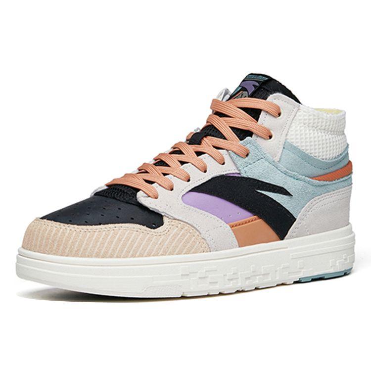 Anta Уличные забавные повседневные нескользящие скейт-кеды средней высоты женские скейт-кеды синие белые черные 122218052-3