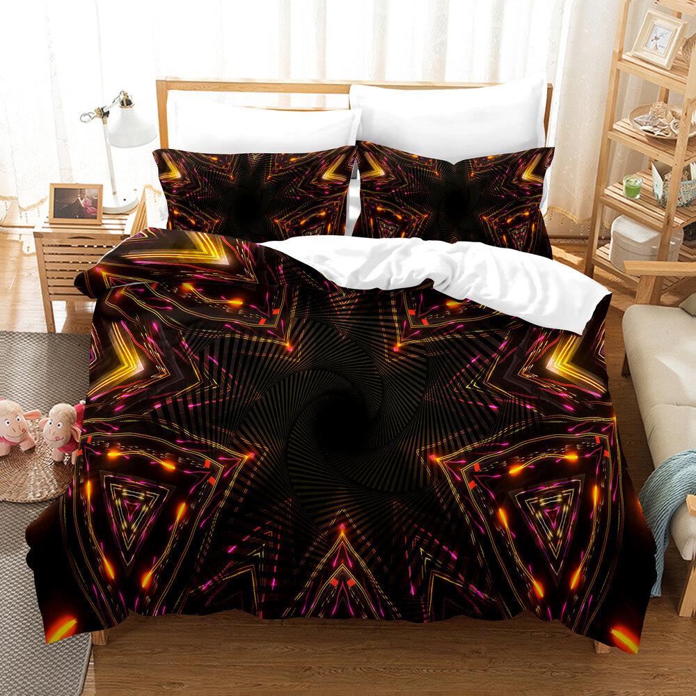 Art Visual Space 3D Digital Printing Three-Piece Quilt Cover Sheet Kit