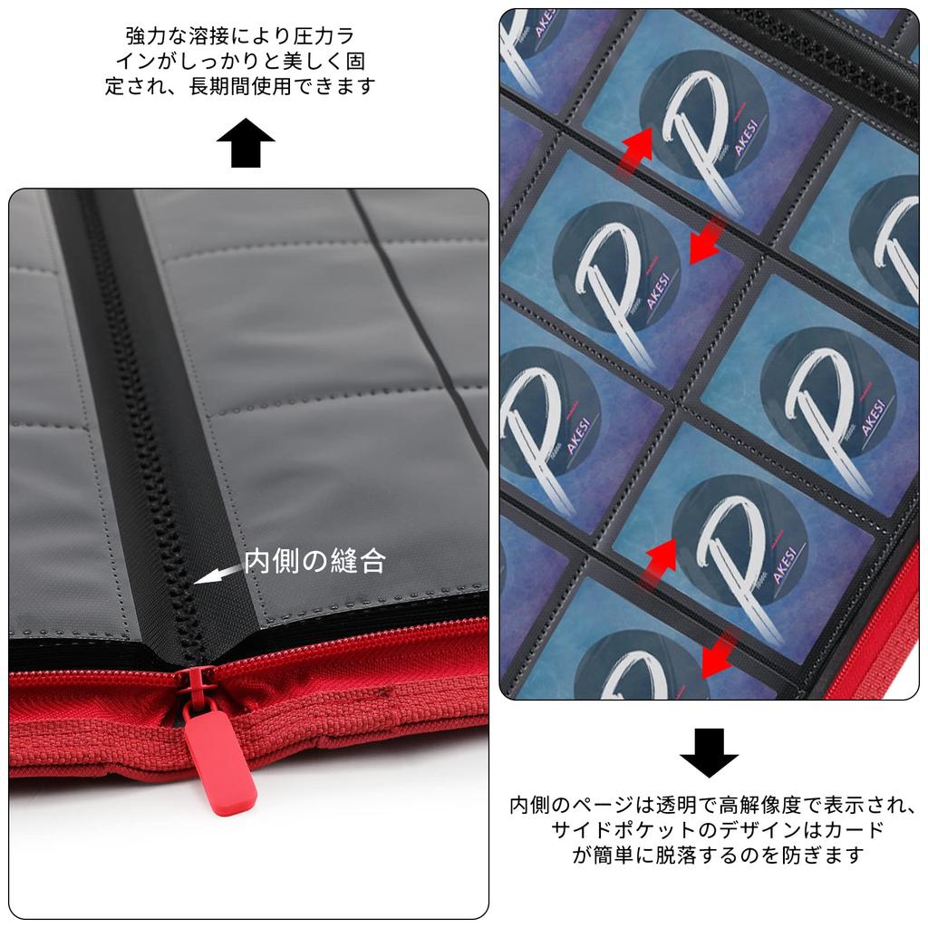 PAKESI 12-карманный альбом для коллекционных карточек 480 карточек Внутренняя страница PU-карта для хранения карточек Двойная сторона Боковое крепление Карман из полипропилена и сбор других карточек