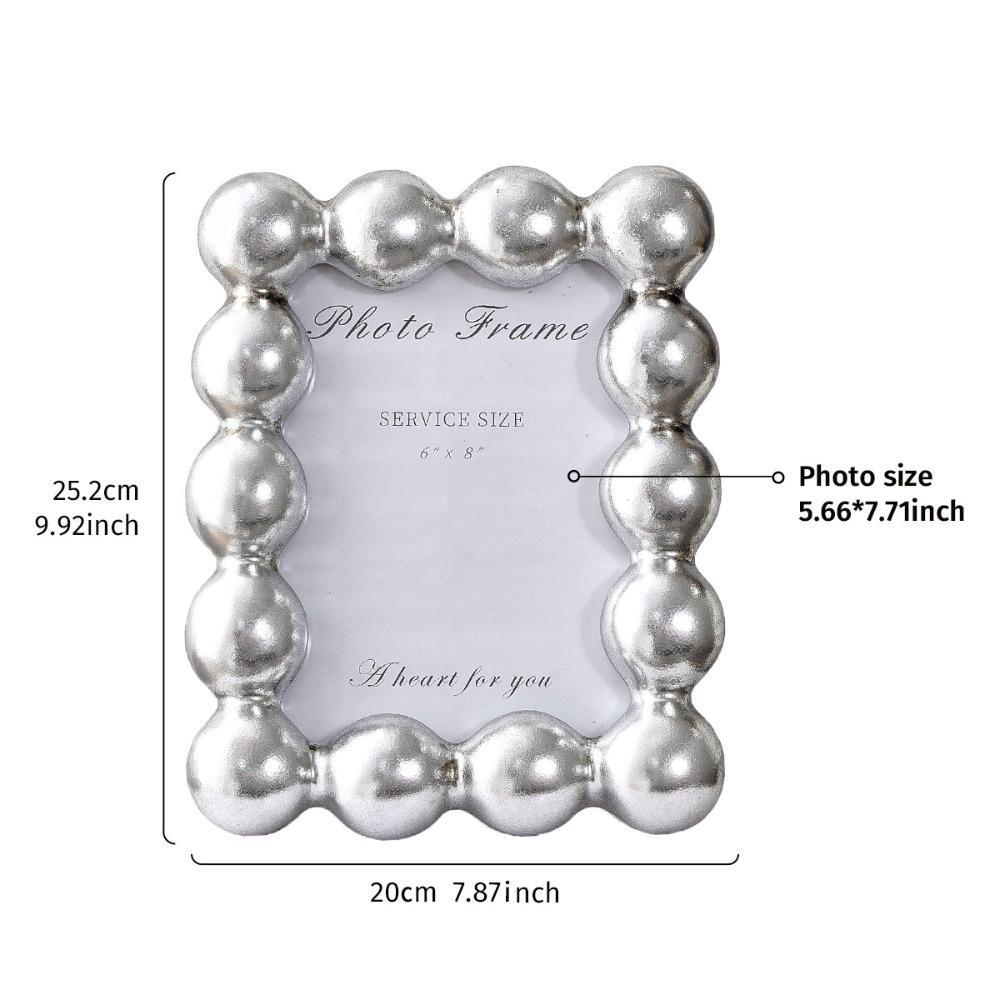 8 Inch Resin Photo Frame Luxury Picture Display Frame DIY Round Ball Border Frame Office Desk
