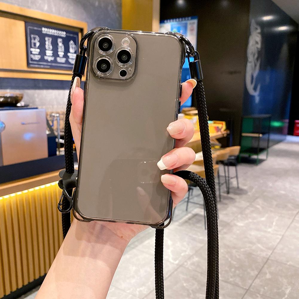 Чехол-ремешок для ожерелья через плечо, мягкий чехол для iPhone 15 Pro Max 14 Pro Max 15 Plus 13 12 11 Pro Max, противоударный силиконовый чехол