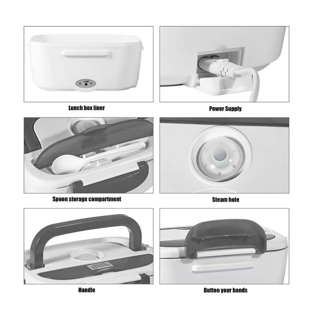 3 In 1 Electric Lunch Box Mobile Stainless Steel Lunch Box Car Kitchen Dual-use
