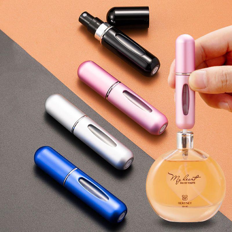 Refillable Press-Type Perfume Atomizer: Portable, High-End, Hydrating, Recyclable, Rotating Transparent Design