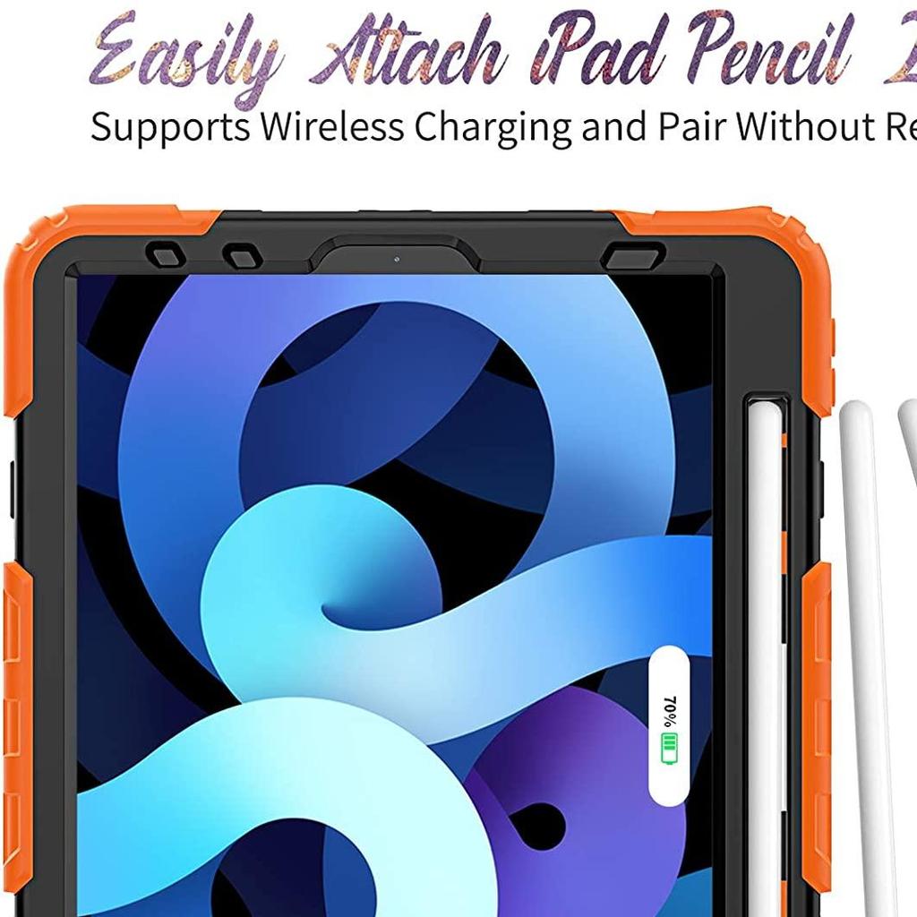 Противоударный чехол с подставкой для iPad Air 4 Air 5 10,9 2022, чехол-держатель для карандашей 10-го поколения + защитная пленка для экрана из ПЭТ + плечевой ремень