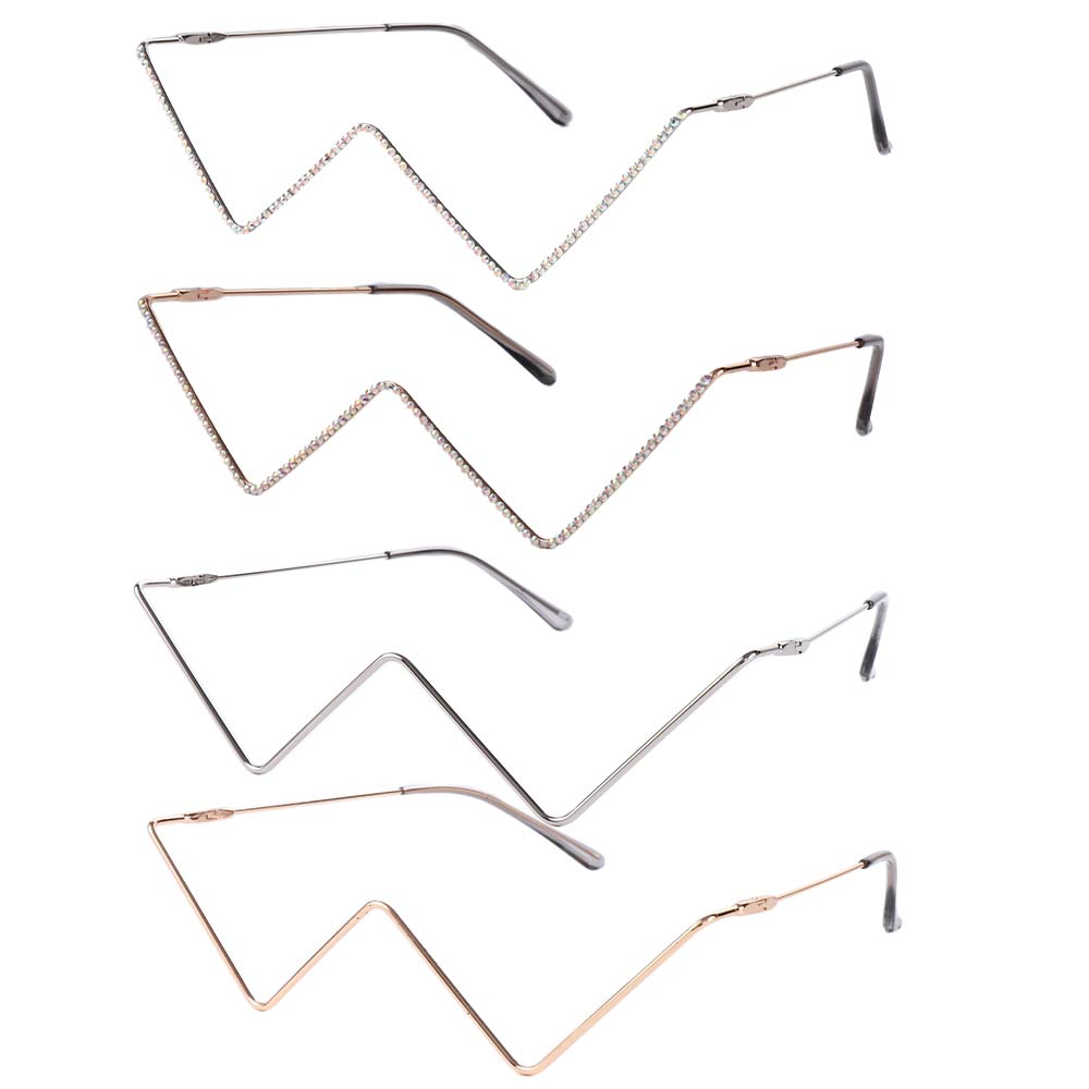 Eyewear Decoration Glasses Frame Rhinestones Glasses Frame Fake Glasses Triangle Glasses Frame