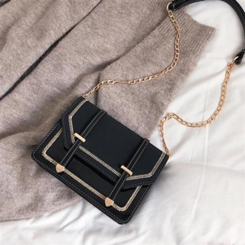 WTEMPO Brand Westernized High-end Women's Backpack Frosted Chain Square Bag Versatile Patent Leather One-shoulder Messenger Bags