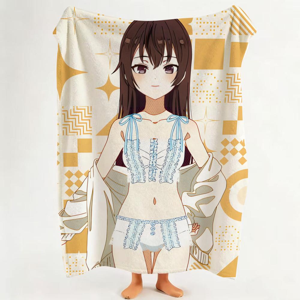 Character N Nayuta A Amakawa Throw Flannel Throw Blanket Suitable for Sofa Living Room Bedroom