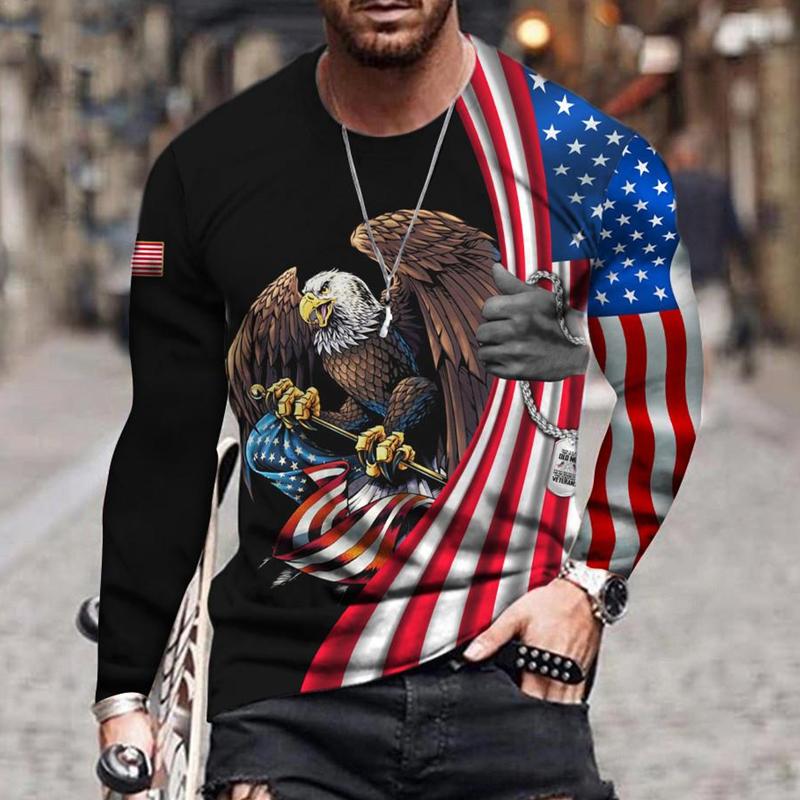 Spring Autumn Men Casual 3D Digital Print Hip Hop T Shirt Men Sport Long Sleeve Round Neck Fitness Tops T Shirt