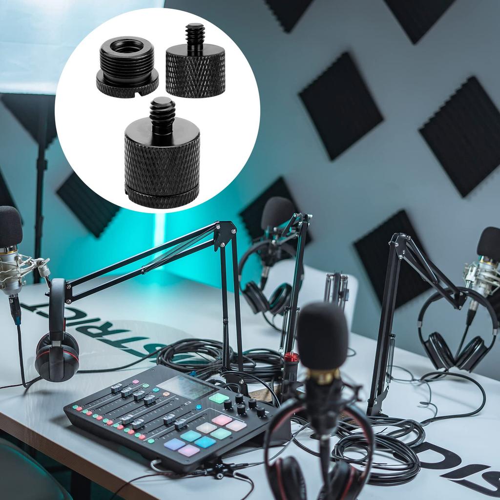 AIEX Microphone Thread Adapter, Microphone Stand Adapter for Camera Screw Monitor Microphone Stands, 8 Pieces: 58 Female To 38 Male, 38 Female To 58