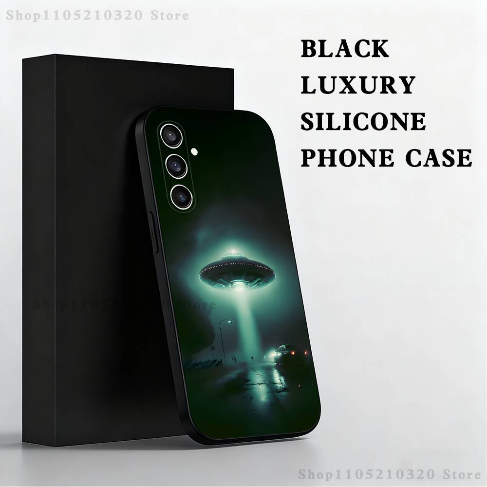 Смешной Чехол для Телефона Космический НЛО Вещь Для Samsung S25,S24,S21,S22,S23,S30,Ultra,S20,Plus,Fe,Lite,Note,10,9,5G Черный Чехол