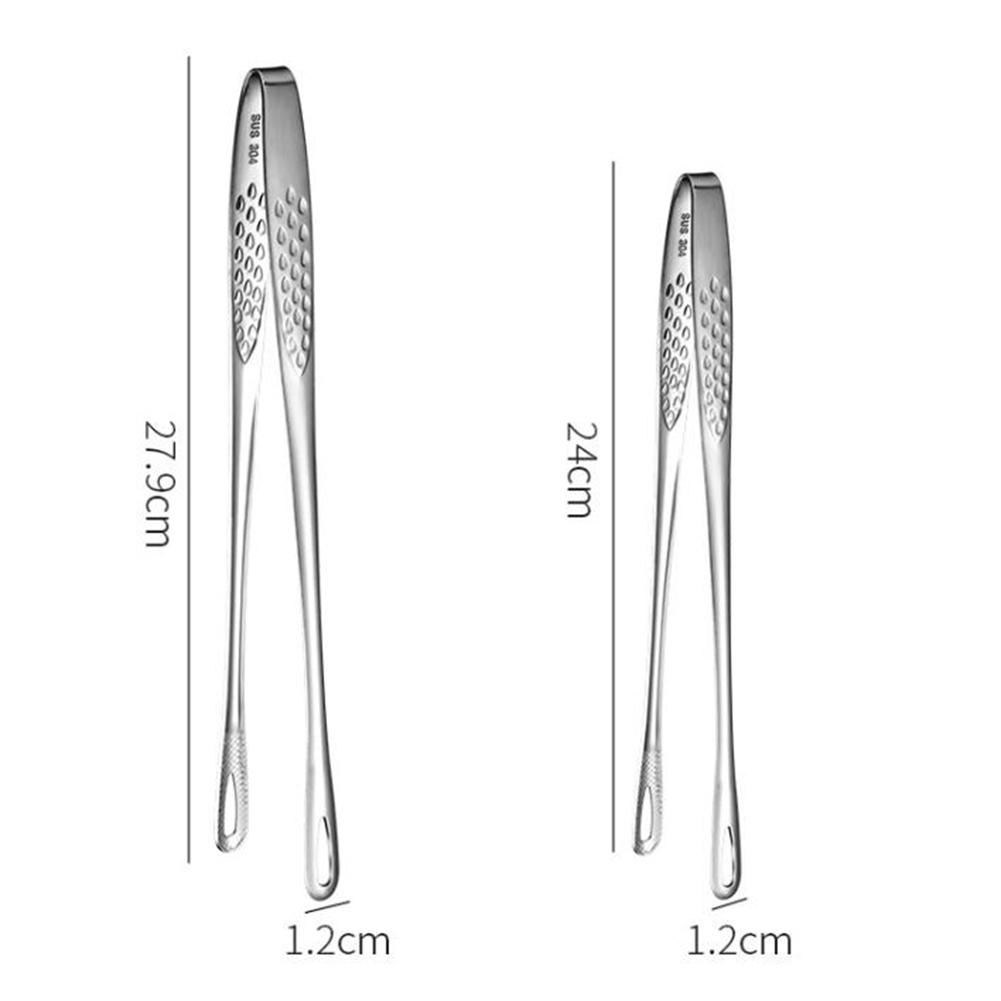 2Pcs Clamp Stainless Steel 9/12inch Kitchen Straight Grill Tweezers BBQ Food Tongs Tools For Flipping Meats Gripping Vegetable