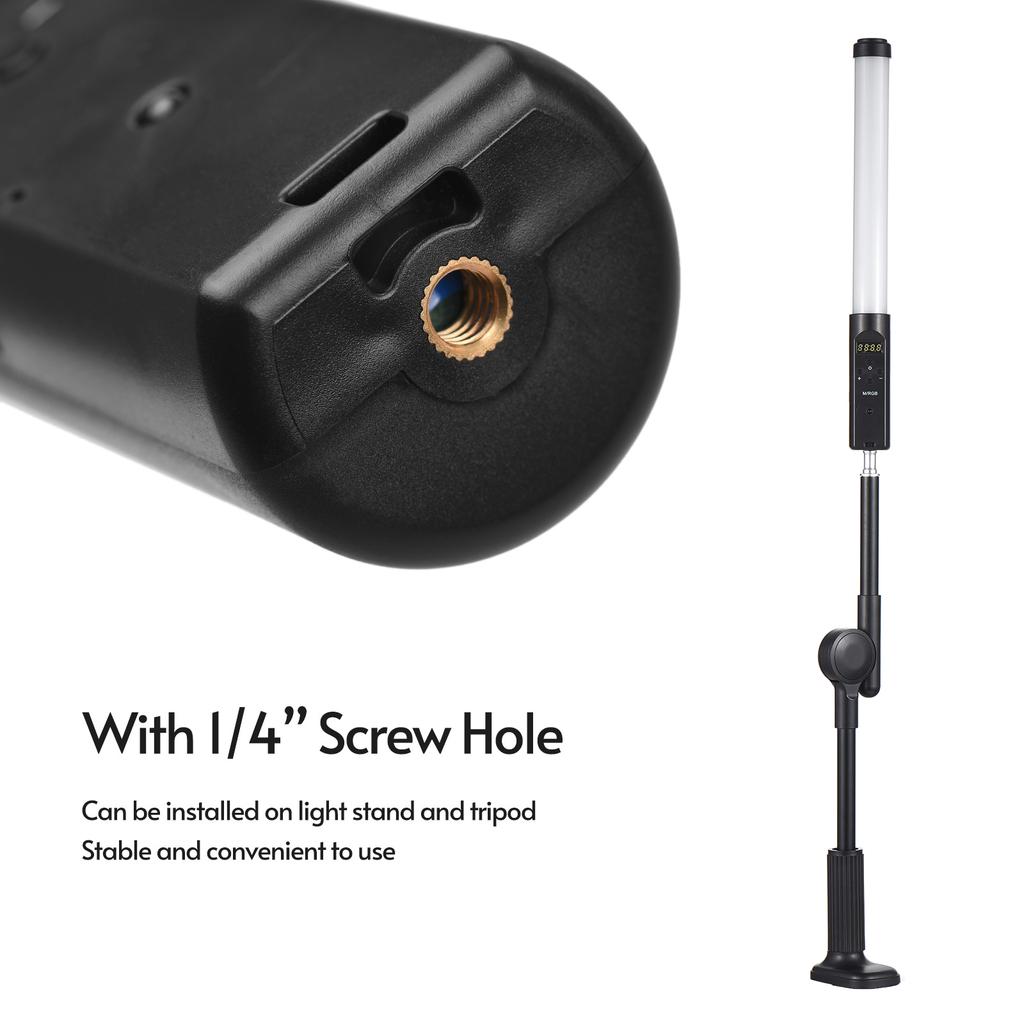 RGB LED Tube, Bicolor Temperature 3200K 5500K   with 9 Color Effects and Remote Control, for Photography Vlog Live Streaming