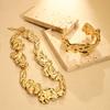 Золотой плиссированный нерегулярный ювелирный набор из сплава - Европейская и американская мода, вдохновленная знаменитостями