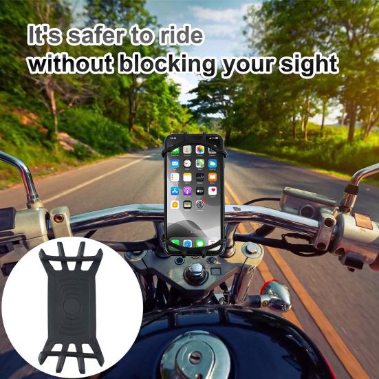 Bicycle Phone Holder Silicone Band for Garmin Computer Interface Adjustable Anti-slip MTB Mountain Road Bike Scooter Mobile Cell Phone Mount