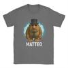 Маттео Маттео Маттеоо Итальянский мем про умственную деградацию Хлопковая футболка для мужчин Летние Винтажные футболки Футболки с круглым вырезом Одежда больших размеров