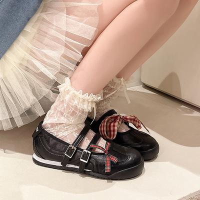 Модные балетки в милом стиле, одинарные туфли, лето 2025, французская ниша, дышащие, мягкая подошва, повседневные, универсальные туфли Мэри Джейн