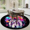 Round Astronaut Space Rug Sci Fi Decor Living Room Bedroom Soft Flannel Carpet Unique Design Floor Mat Home Decoration