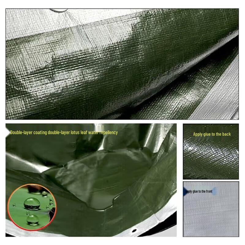 Junkiss Heavy-Duty Green-Silver Waterproof Tarpaulin