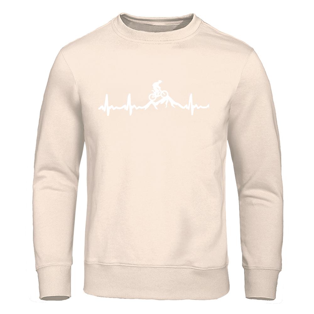 Велосипедный альпинизм Электрокардиограмма Мужские толстовки Осенние толстовки большого размера Повседневная толстовка с капюшоном Свободный мягкий унисекс Топ