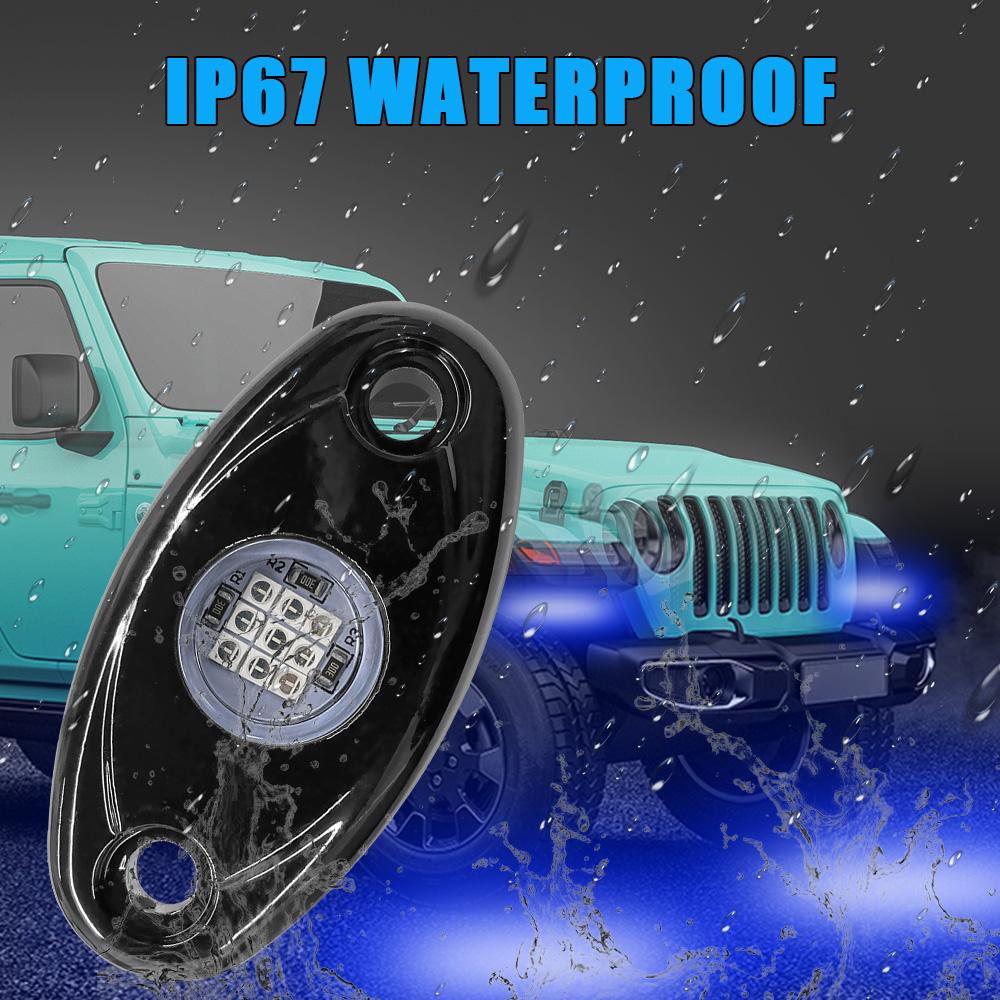 1 пара водонепроницаемых светодиодных рок-ламп для джипа, квадроцикла, внедорожника, автомобиля, грузовика, яхты, трейлера, лампы для подсветки днища