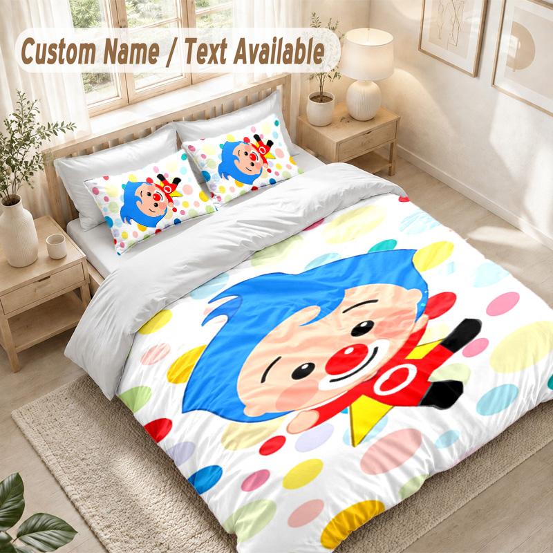 El Payaso Plim Plim Bedding Set, 1 Duvet Cover & 2 Pillowcases Soft Comfortable Bedroom Home Textile Decor