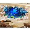 Ocean World Dolphin Beach Coral Background Room Home Decor 3d Wall Murals Wallpaper