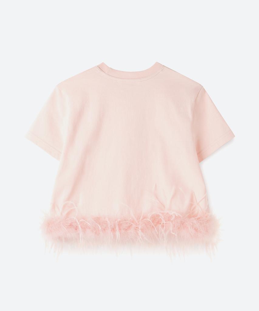 MOONSUN El Sol Ostrich Hair T-Shirt / Flamingo