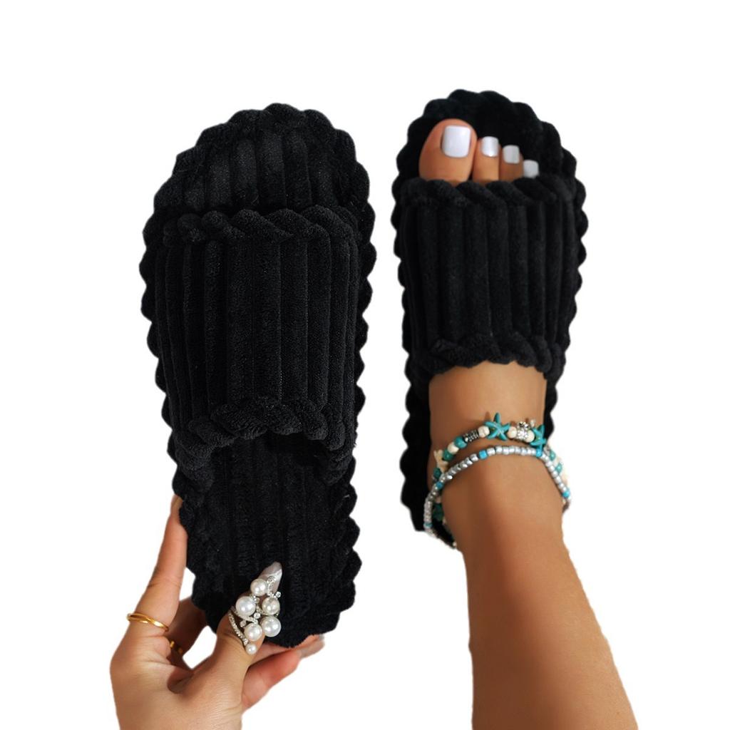 Большой размер новые повседневные домашние однотонные замшевые легкие и удобные женские шлепанцы на плоской подошве