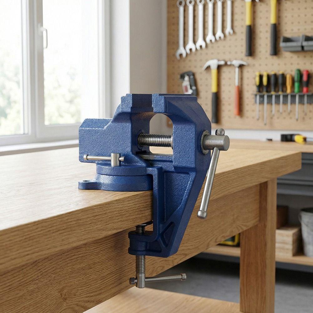 Cast Steel Portable Small Vice Heavy-Duty Heavy-Duty Work Vise Making Table Clamp Hobbyists