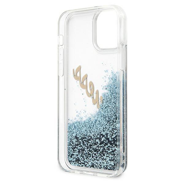 Guess Guhcp12Lglvsbl Iphone 12 Pro Max6,7 Niebieski/Blue Hardcase Glitter Vintage Script