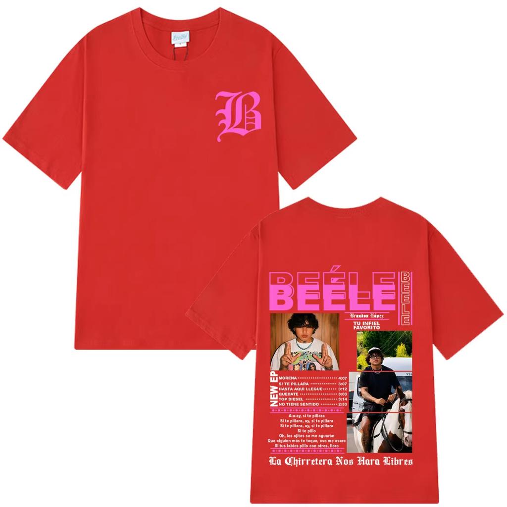 Summer Hot Sale Rapper Beele Album Tour 2026 Graphic T-shirt Men Women Hip Hop Streetwear Tee Y2K Gothic Cotton Oversized T-shirts