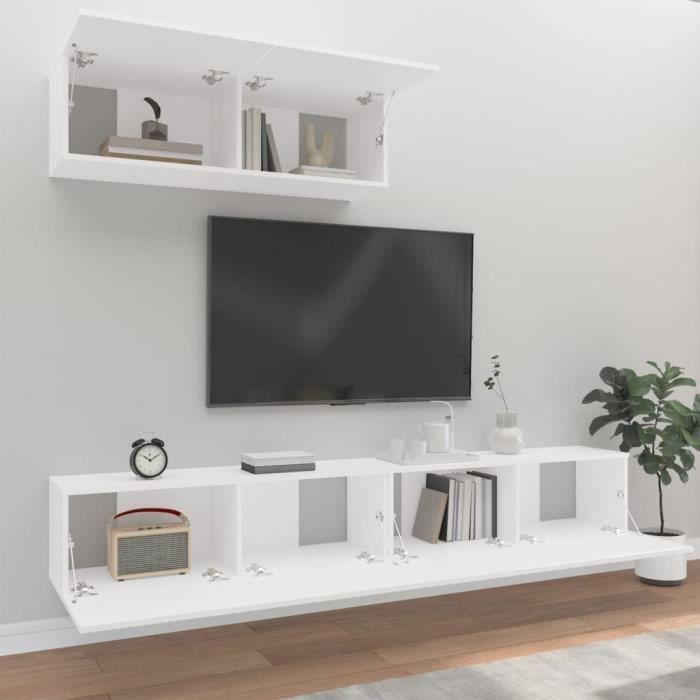 VidaXL Ensemble de meubles TV 3 pcs Blanc Bois d'ingénierie 3114478