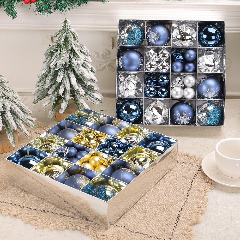 44pcs Shatterproof Painted Christmas Balls Pendant Merry Christmas Decor  Holiday Wedding Party