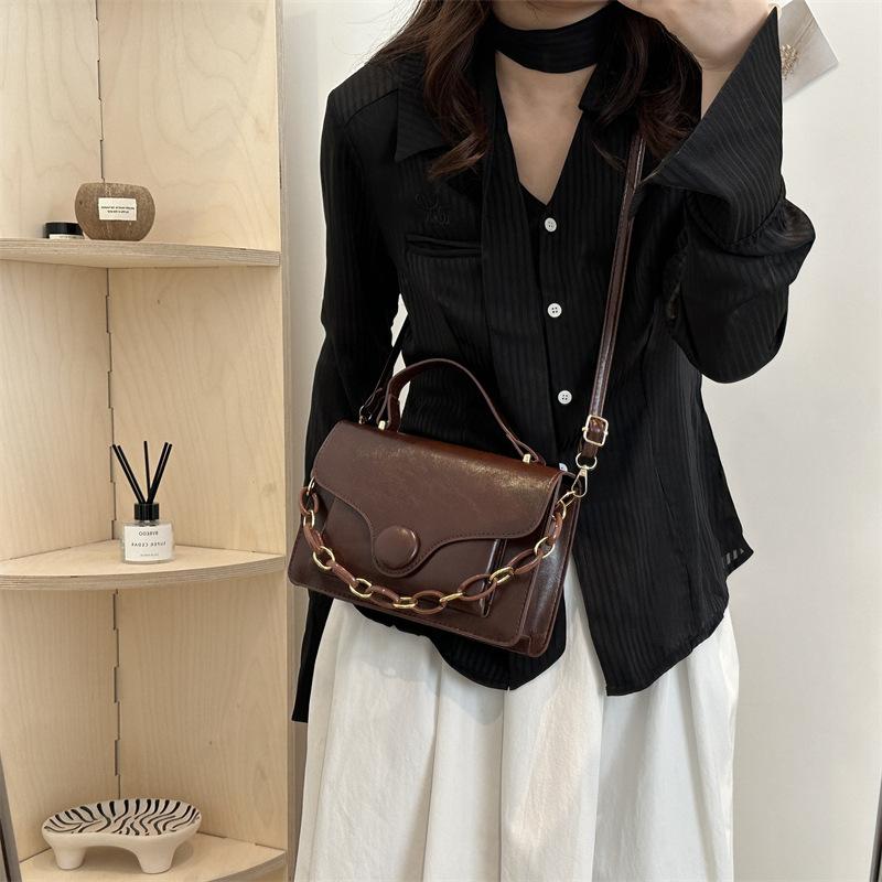 Niche Модная сумка через плечо в стиле ретро, повседневная, наклонная, женская, маленькая, квадратная, зимняя, простая, модная, новая сумка