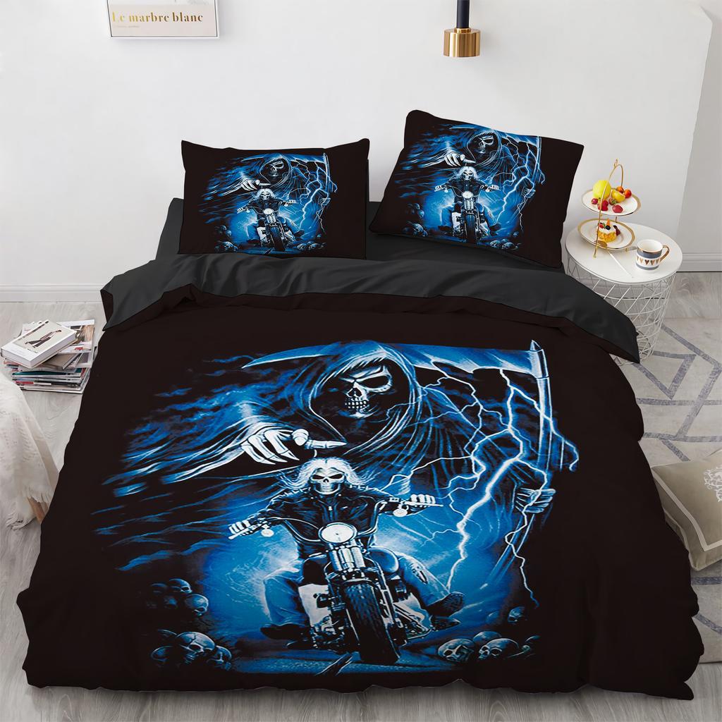 New Distressed Bedding Set Single Twin Full Queen King Size Bed Set Aldult Kid Bedroom Duvet Cover Sets Skeleton Bed Sheet Set