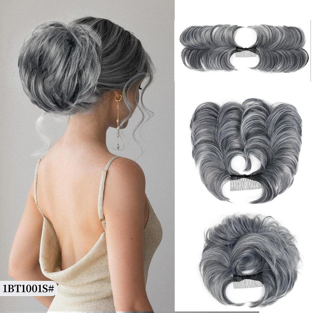 Короткая натуральная прямая грязная булочка для волос, боковая расческа, зажим для волос, булочка, шиньон для женщин, стили «сделай сам», легкие кусочки волос, 13 цветов