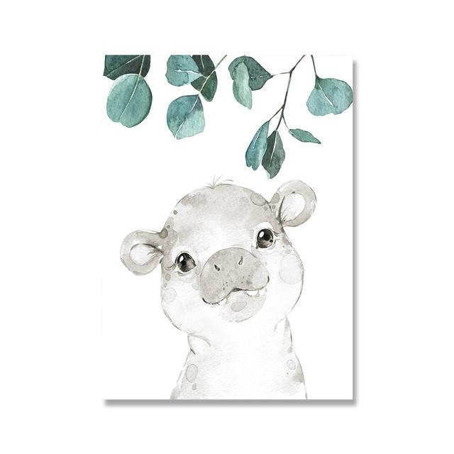 Personalized Kid Room Picture Customize Baby Bedroom Decoration Wall Art Poster Print Eucalyptus Animal Zebra Giraffe Pictures