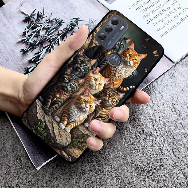 Чехол для телефона Cat Art для Moto Edge 50 40 Pro Edge 40 30 Ultra Neo Fusion G Power G Stylus G Play E32 E20 E40