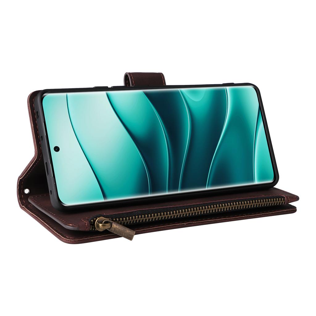 Для Xiaomi Redmi Note 14 Pro 4G Чехол Кошелек на молнии Множество слотов для карт Кожаный чехол для телефона