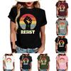 Adult Round Neck Casual Printed Short-sleeved T-shirt Top