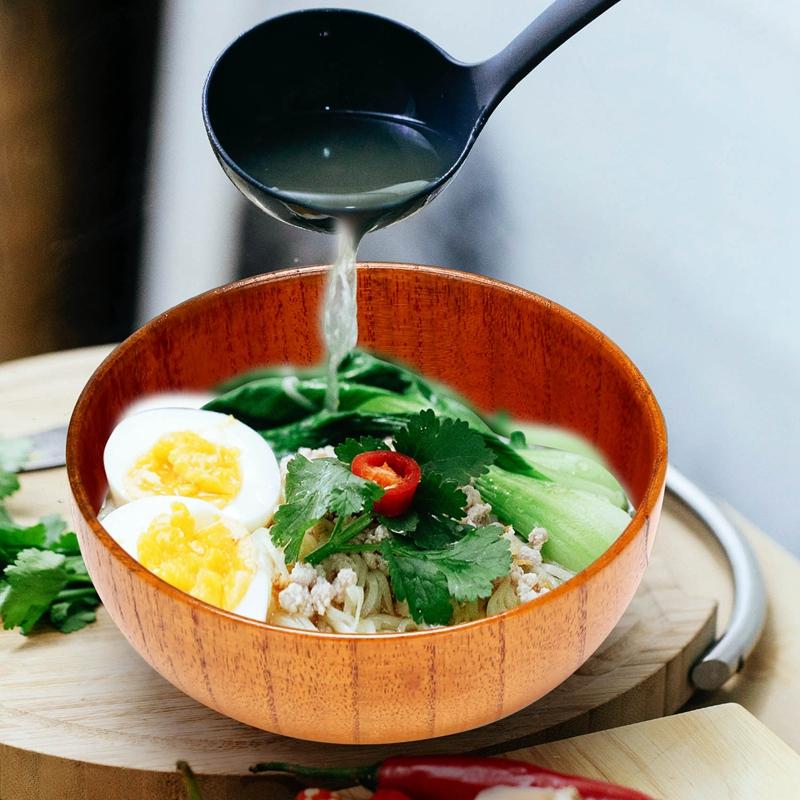 6 шт. Деревянные миски Сервировочная посуда для риса, супа, соуса, кофе, чая, украшения Деревянная салатница Кухонный набор столовых приборов