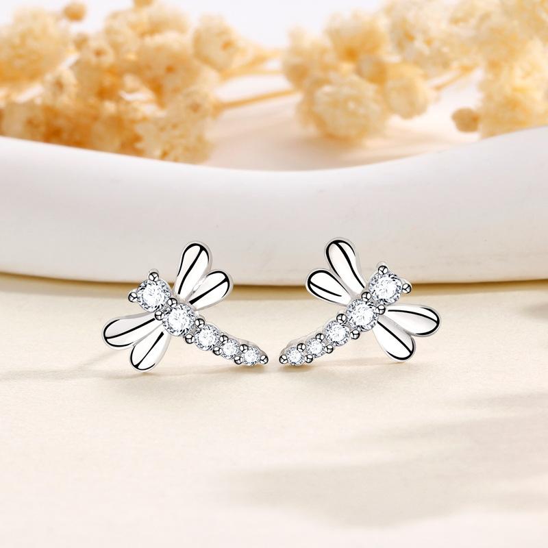 Dragonfly Stud Earrings Female Mori Small Fresh Cute Small Exquisite Niche Design Ins Style Earrings