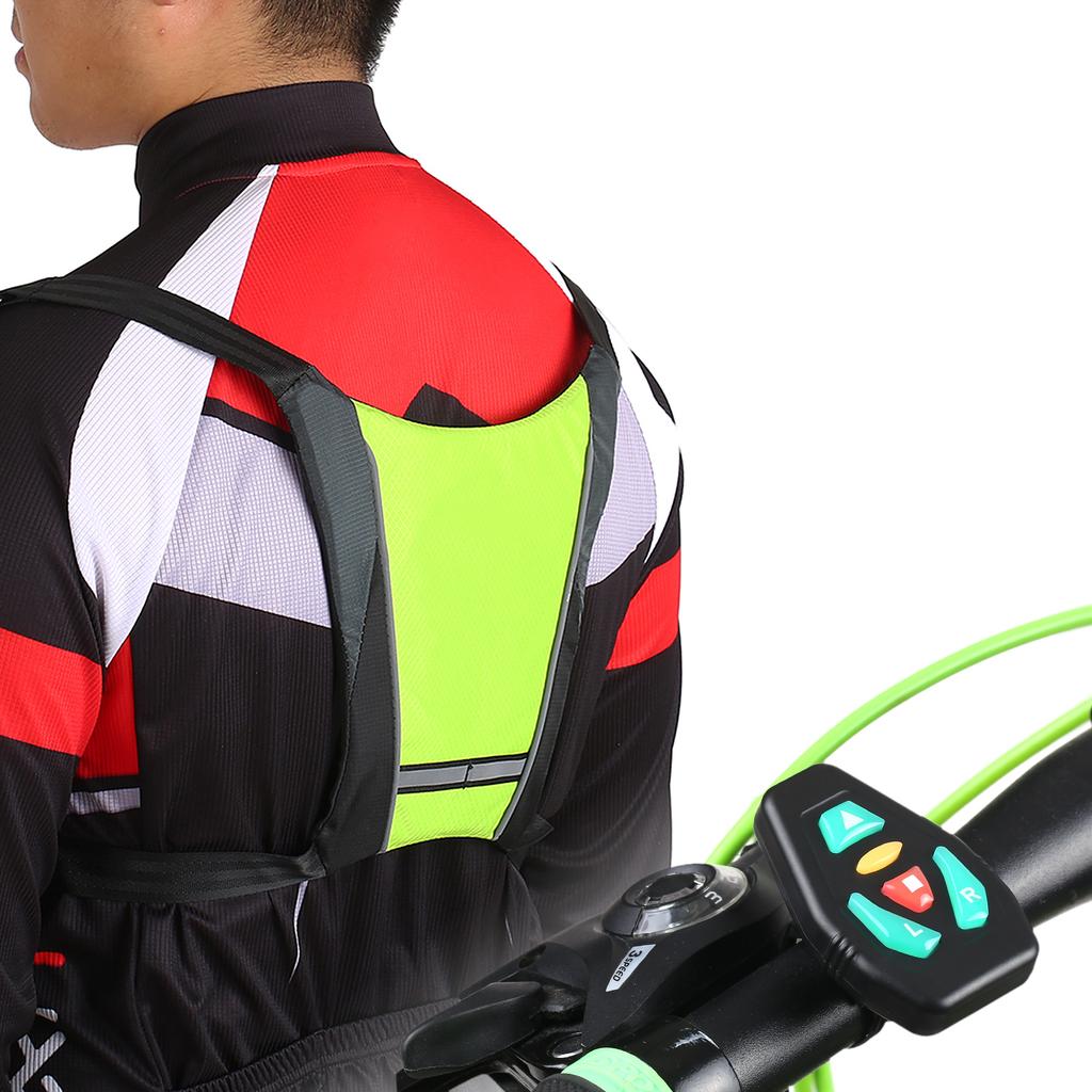 LED Turn Signal Bike Pack USB Rechargeable Reflective Vest Backpack with Direction Indicator Safety LED Backpack