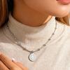 Vnox Catholic Charm Saint Benedict Pendant Necklace Stainless Steel Snake Chain Collar Lightweight Jewelry