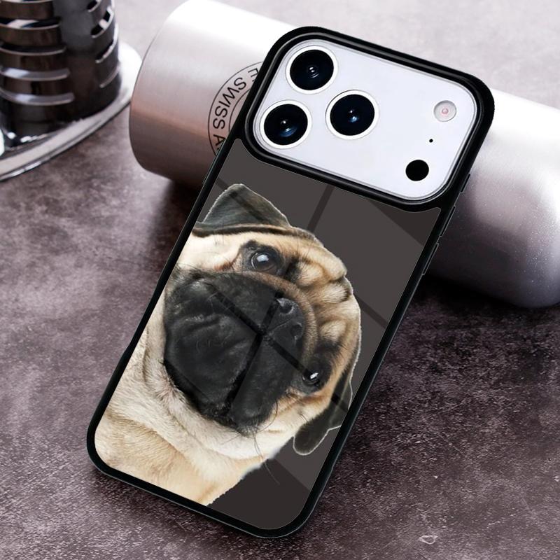 Чехол для телефона с мопсом для iPhone 17 16 15 Pro Max Air 14 13 12 11 Plus Ударопрочный Чехол Capa