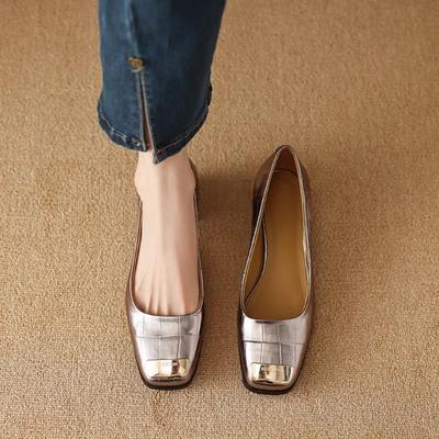 Европейская американская роскошная женская обувь 2024 года, новый дизайн, цветные блоки, толстый каблук, универсальные повседневные туфли на высоком каблуке, Zapatos Mujer