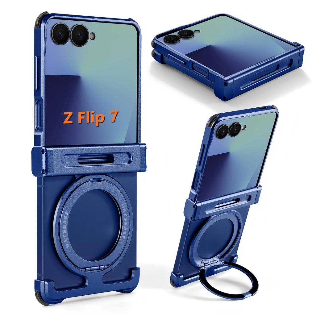 Чехол Eary для Samsung Galaxy Z Flip 7 6 с поддержкой MagSafe, 360° вращающаяся магнитная подставка, беспроводная зарядка, защита от царапин