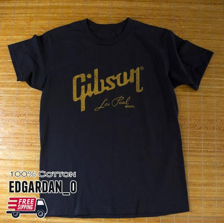 Футболка унисекс Gibson Les Paul Model Logo Черная S-3XL Бесплатная доставка