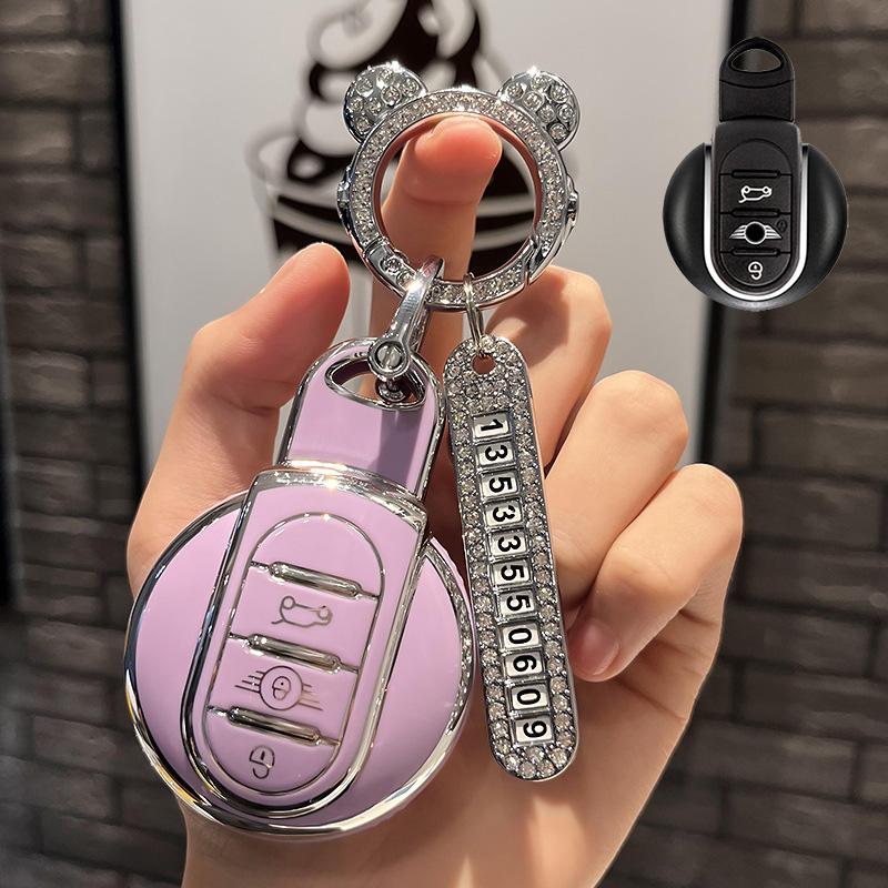 TPU Car Key Case Cover Fob for BMW MINI COOPER S ONE JCW F54 F55 F56 F57 F60 CLUBMAN COUNTRYMAN Remote Fob Holder Shell Keychain