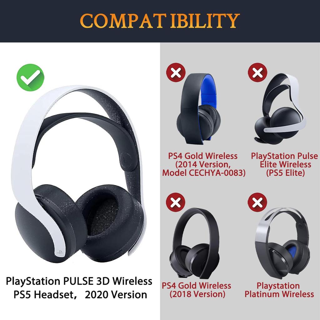 SOULWIT Cooling Gel Pads Ear Pads Ear Cushions for Sony PULSE 3D PlayStation 5 PS5 Wireless Headset Replacement Pads Cooling Ear Pads High Density